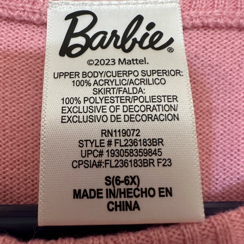 Girls Barbie Dress Size 6/6x - Picture 4 of 9
